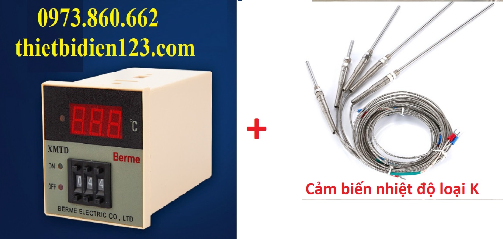 Combo điều khiển nhiệt độ XMTD + Cảm biến nhiệt độ loại K