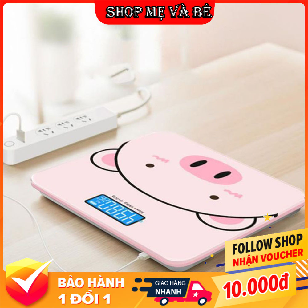 Cân Sức Khỏe Con Heo Hồng - Cân Sức Khỏe Gia Đình - Màn Hình Kỹ Thuật Số Nhìn Trong Đêm - Chất Liệu Kính Cường Lực Bền Sang Trọng - Đồ Dùng Nhỏ Gọn Đo Siêu Chính Sác Cân Nặng Và Nhiệt Độ Phòng