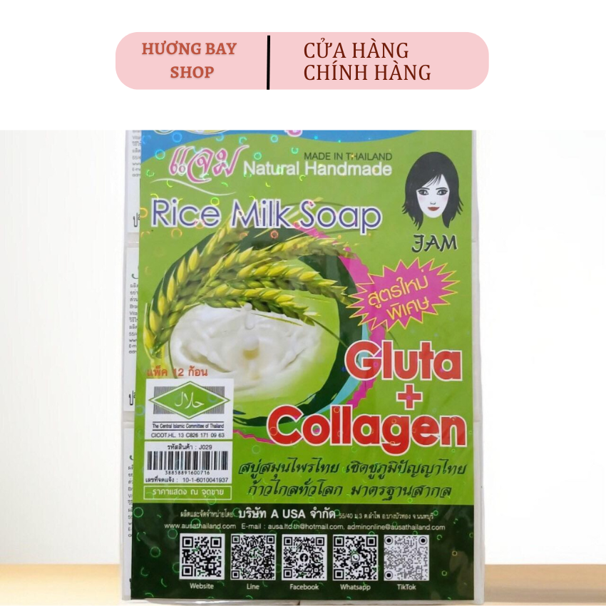 Xà phòng cám gạo collagen tinh chất gạo làm trắng da căng bóng Thái Lan