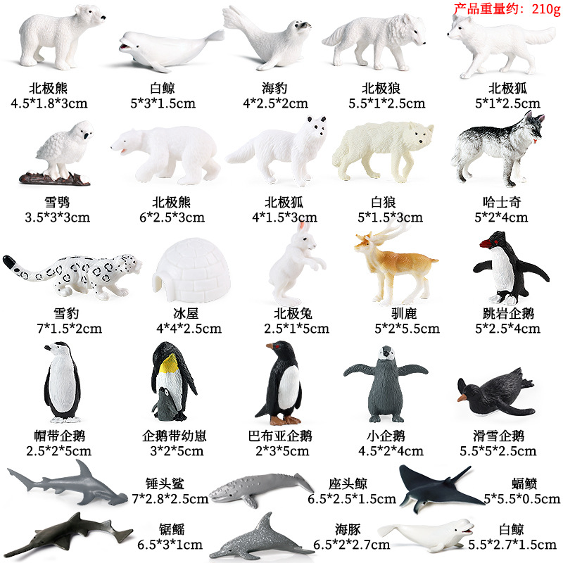 -A Mô Phỏng Nhận Thức Mini Rắn Nam Cực Chim Cánh Cụt Cực Đại Dương Nhà Băng Hải Cẩu Nai Sừng Tấm Mô Hình Bộ Đồ Chơi Trẻ Em
