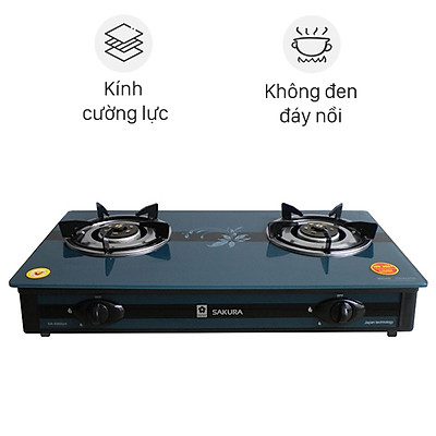 Bếp gas sakura sa-690gh+trưng bày mới 98-99%,tiết kiệm gas.đầu đốt bằng đồng thau,lượng gas tiêu thụ chỉ 0.21 kg/h/lò.-bảo hành 12 tháng