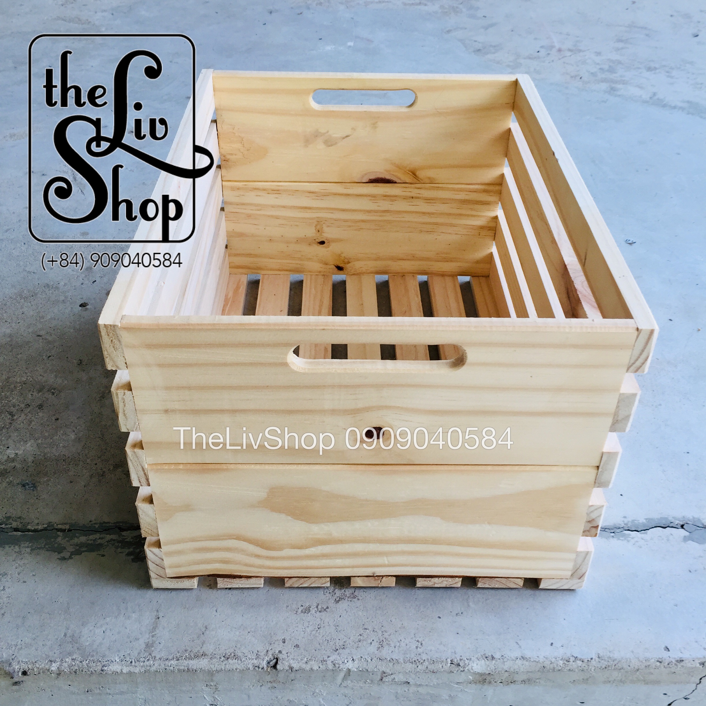 thùng gỗ thông loại liền mặt 40x30x22cm