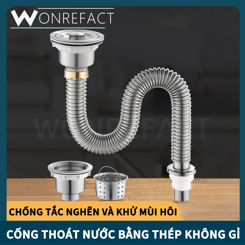 Ống thoát nước bồn rửa chén inox chống mùi hôi bồn rửa chén chống tắc nghẽn phụ kiện ống thoát nước bồn rửa chén