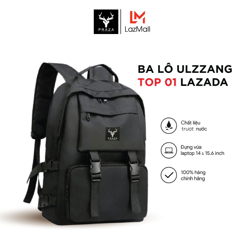 Balo Ulzzang Hàn Quốc Thời Trang PRAZA - BL185 (Đen)