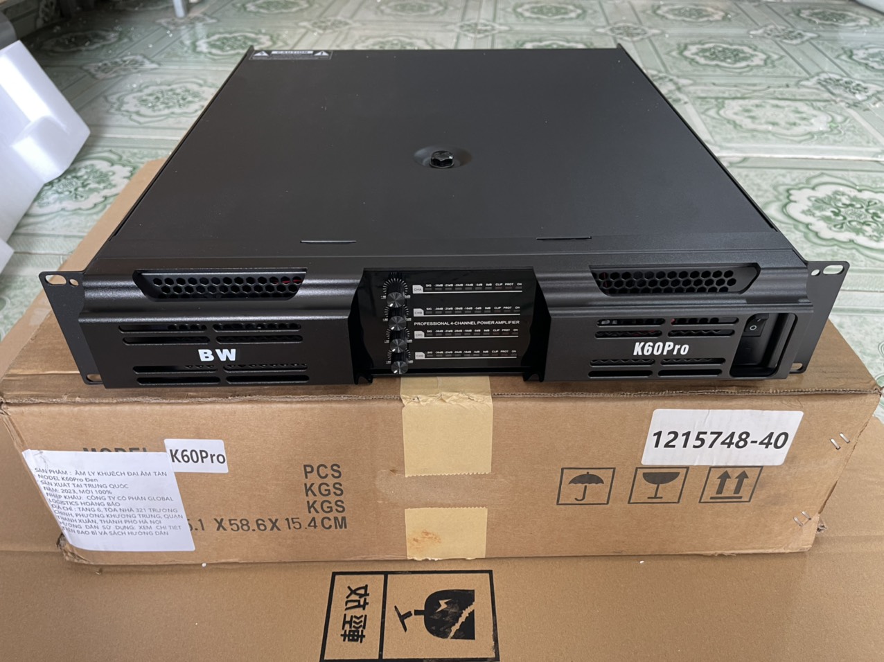 Đẩy công suất 4 kênh, cục đẩy công suất bw k60pro, k60 pro, đẩy công suất 80 sò