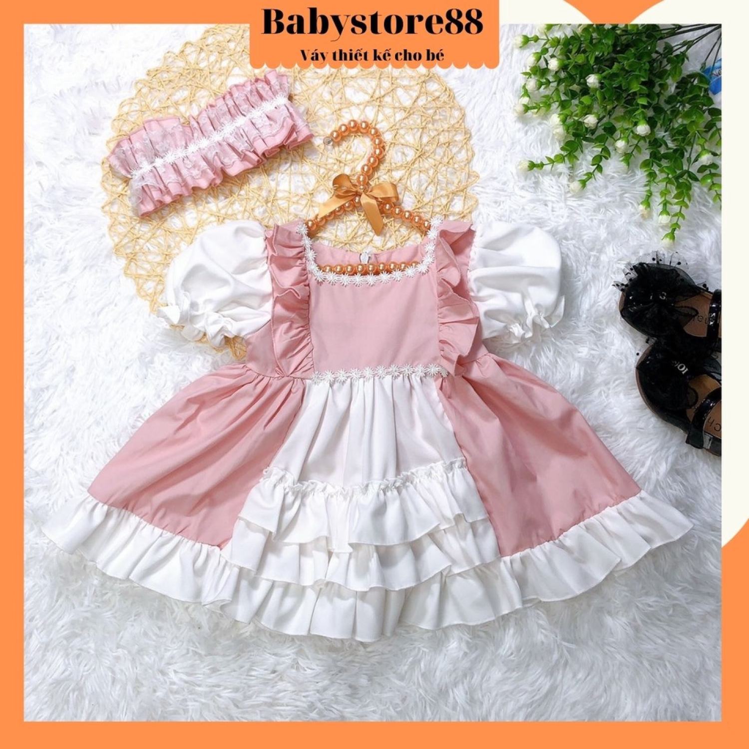 Váy lolita màu bò sữa có nơ freesize | Lazada.vn