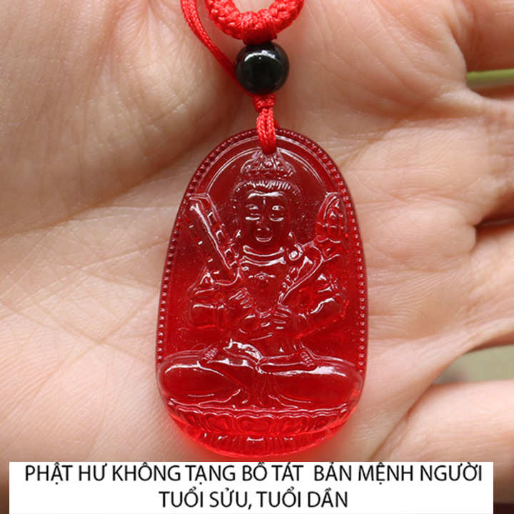 Dây chuyền phật Hư Không Tạng Bồ Tát size nhỏ - Phật bản mệnh người tuổi sửu, tuổi dần - cầu bình an, may mắn