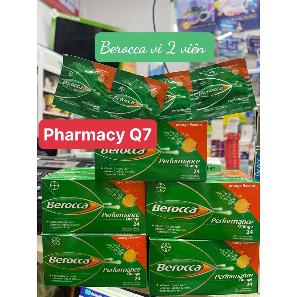 Vị Xoài: Tuýp 10 viên sủi Bayer Berocca Peformance / Berroca / Beroca viên sủi