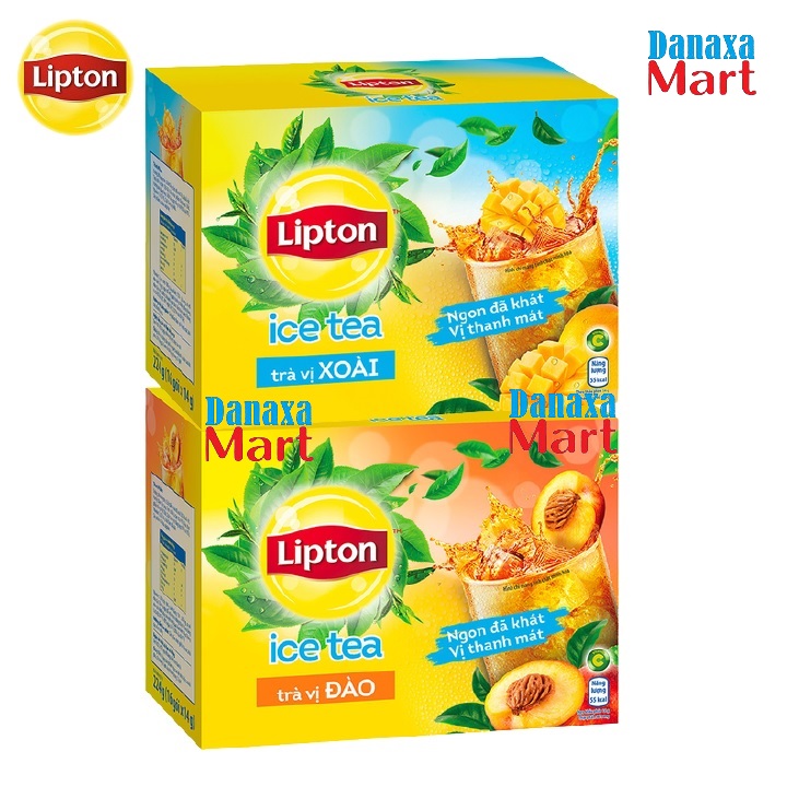 Combo 2 hộp trà lipton ice tea vị đào và vị xoài