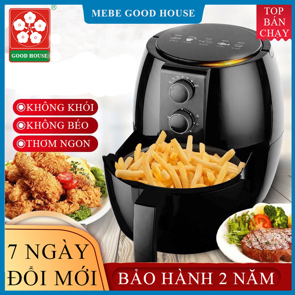 [7-11/12 VOUCHER 8%]NỒI CHIÊN ĐA NĂNG KHÔNG DẦU 4.5L, CÔNG SUẤT 1350W CÔNG NGHỆ RAPID AIR HIỆN ĐẠI- BẢO HÀNH 2 NĂM ĐỔI MỚI 1-1 TRONG 7 NGÀY NẾU CÓ LỖI