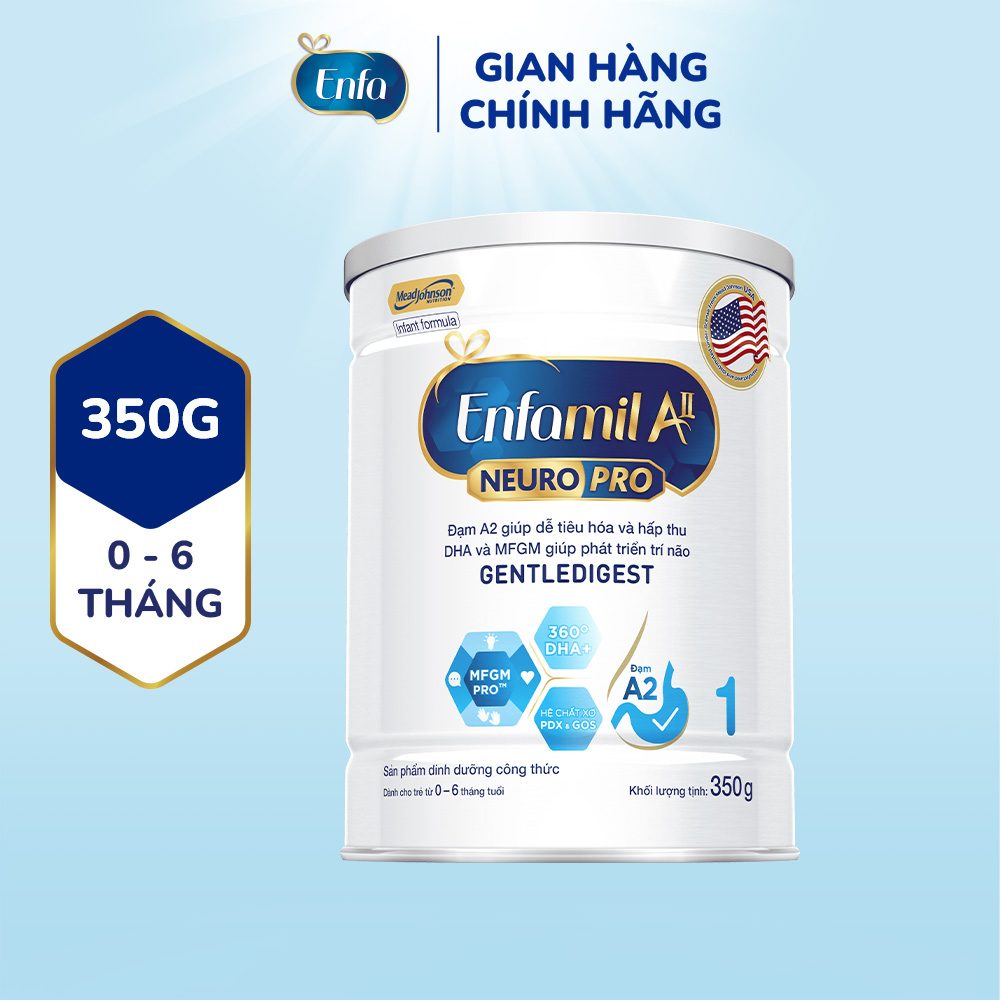 Sữa bột Enfamil A2 Neuropro 1 cho trẻ từ 0-6 tháng tuổi – 350g
