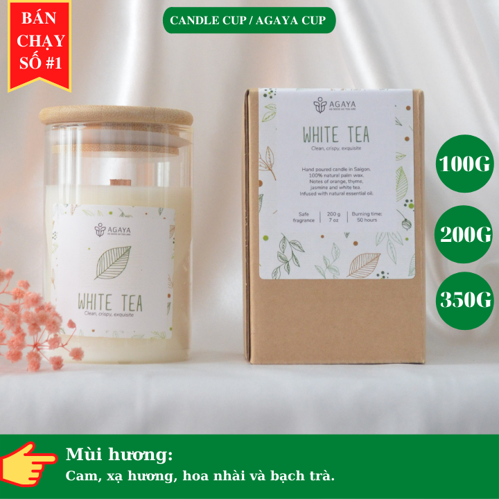 Nến Thơm hương hoa AGAYA Candle Cup - Mùi WHITE TEA