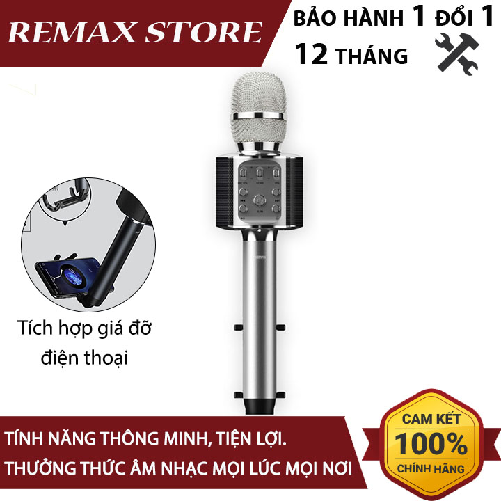 Micro Karaoke Bluetooth Remax K05 tích hợp giá đỡ điện thoại