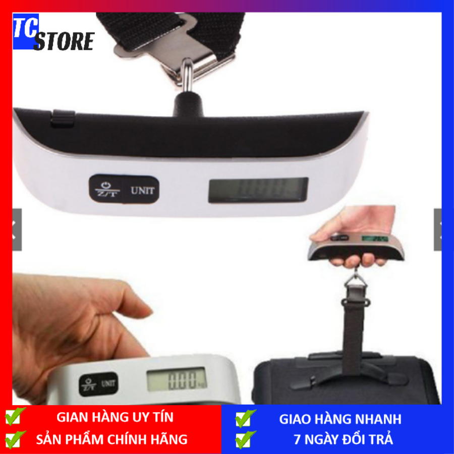 Siêu Tiện Lợi Cân Hành Lý Kỹ Thuật Số 50KG, Có màn hình led hiển thị rõ các thông số, thiết kế nhỏ gọn, độ sai thấp - Cân Hành Lý Xách Tay, Cân điện tử bỏ túi du lịch mini