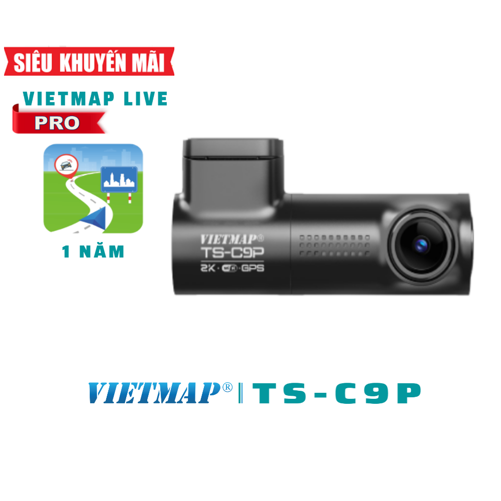 Camera hành trình vietmap ts-c9p - tặng vietmap live pro 1 năm - tặng kèm thẻ nhớ 64gb - hàng chính hãng
