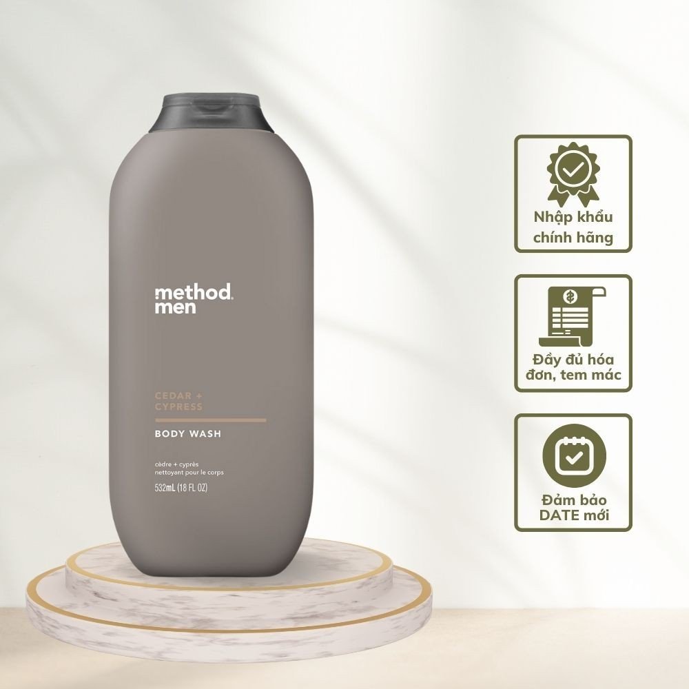 Sữa tắm cấp ẩm dưỡng da Method Men Body Wash Úc 532ml cho nam làm da mịn màng sạch sâu - Hàng Úc