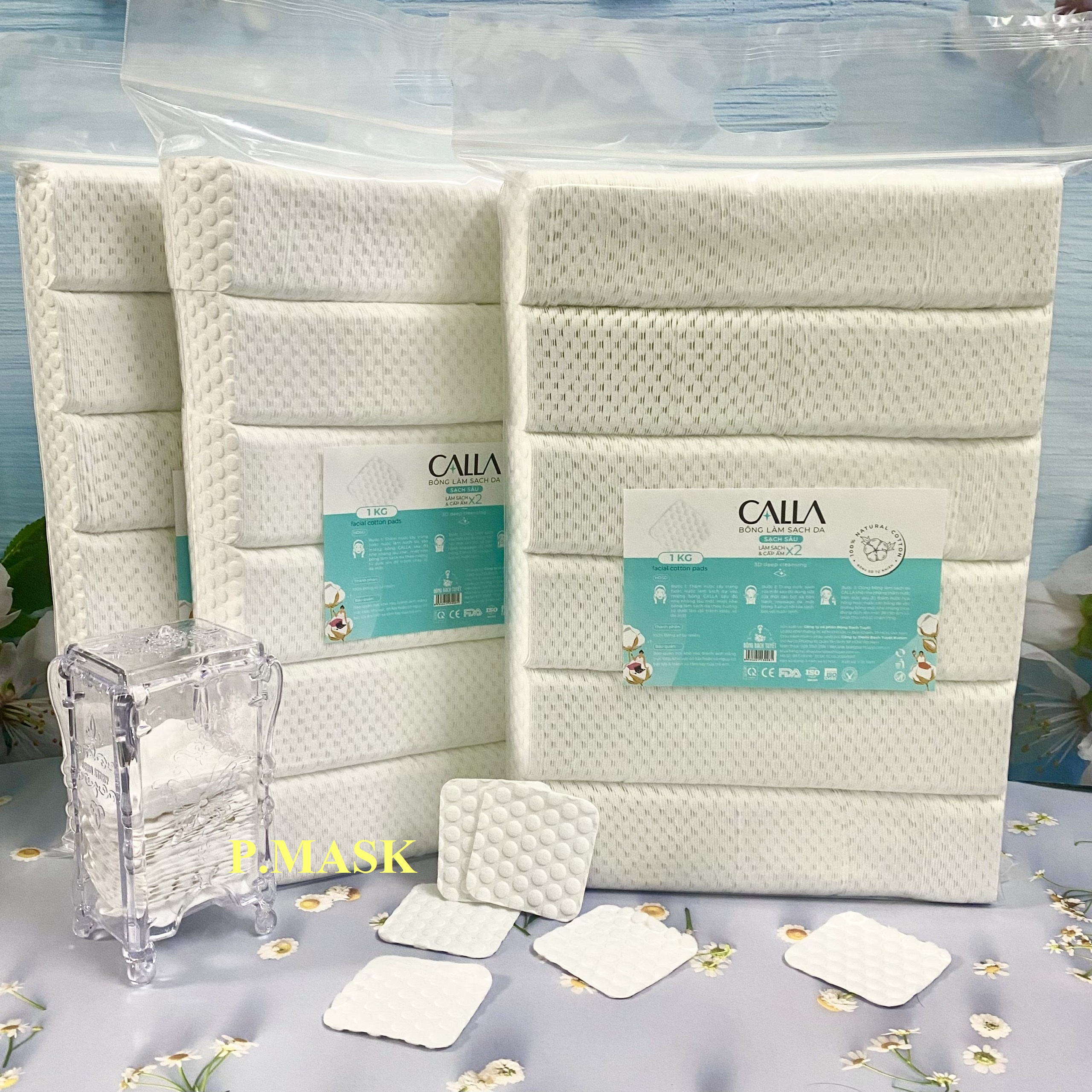 Bông tẩy trang Merilynn hạt massage 0,5gr / 1kg - chính hãng Bông Bạch Tuyết