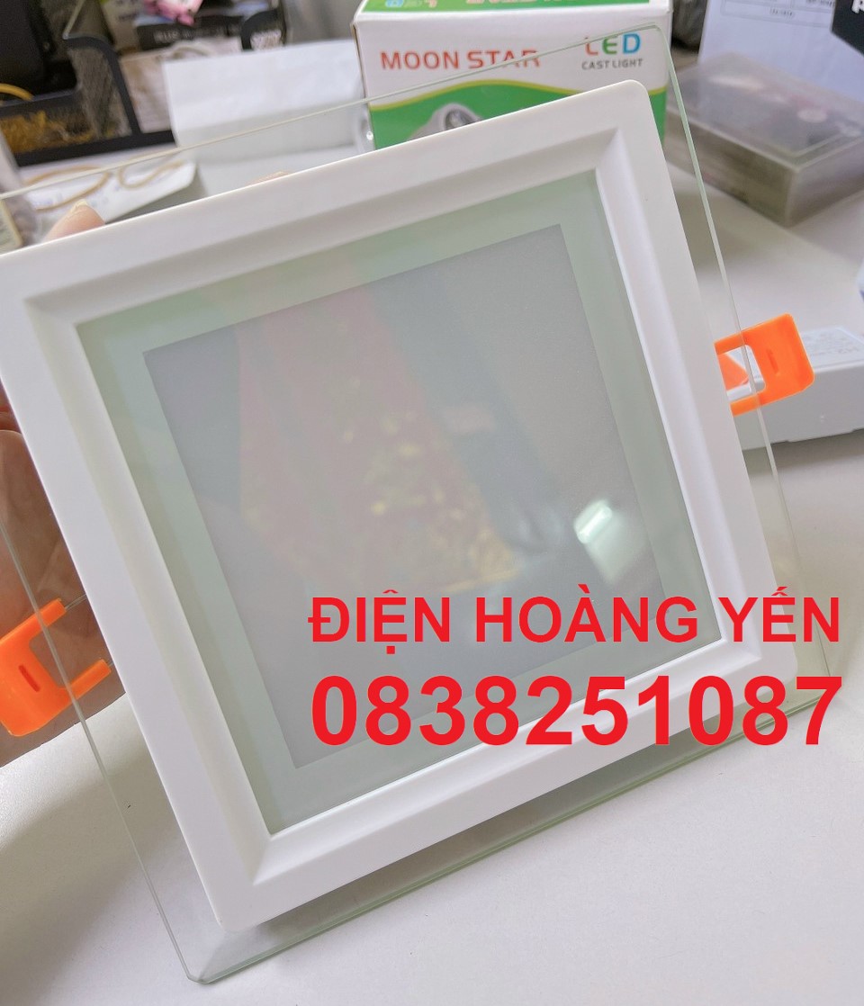 Đèn led âm trần viền kính tròn vuông 9w 12w bảo hành 1 năm