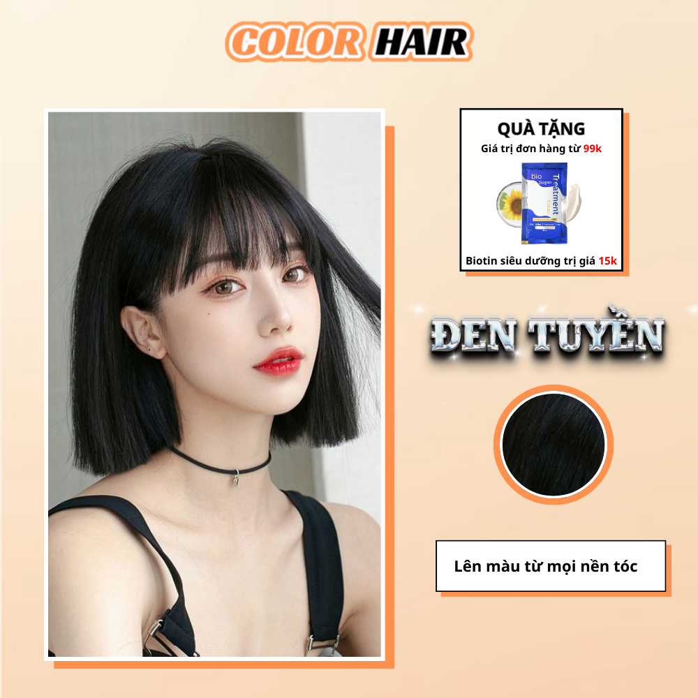 Thuốc nhuộm tóc,thuốc nhuộm tóc tại nhà, thuốc nhuộm tóc đen không cần tẩy lên màu từ mọi nền