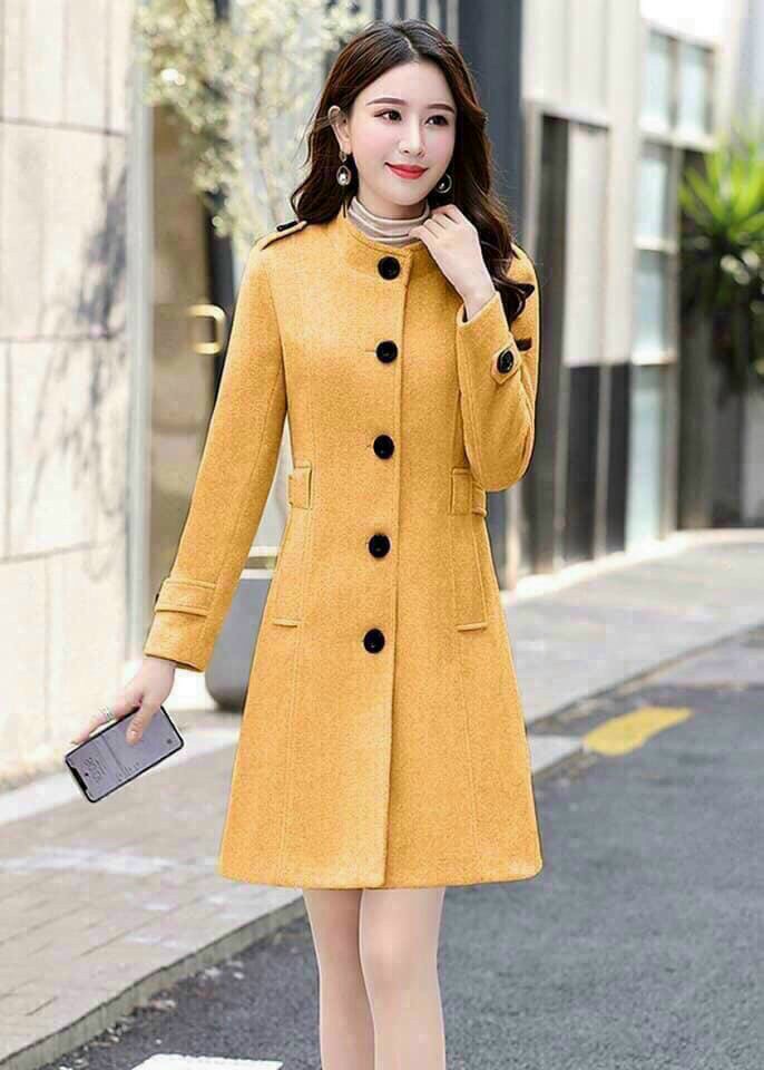 Áo khoác dạ phom dài cổ trụ NGOCTRANSHOP - NT4471