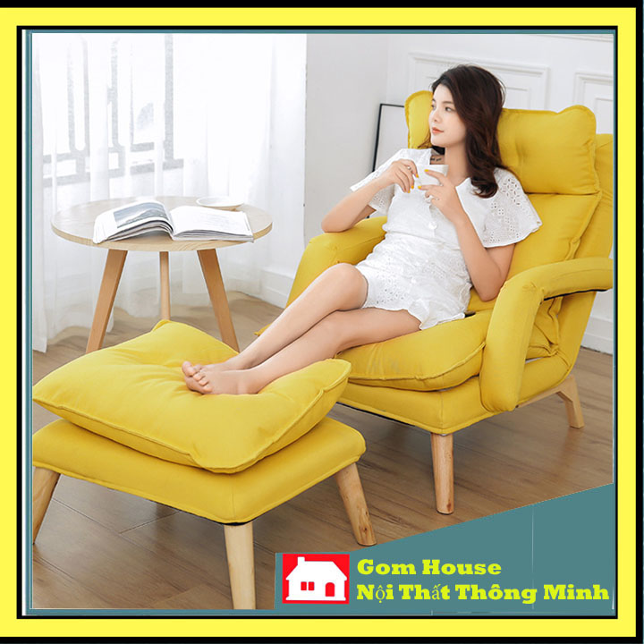 GHẾ SOFA , GHẾ THƯ GIÃN, GHẾ BÀNH BỌC VẢI TỰA TAY ( KÈM ĐÔN CHÂN ) CÓ THỂ ĐIỀU CHỈNH, GẤP GỌN, TIỆN LỢI