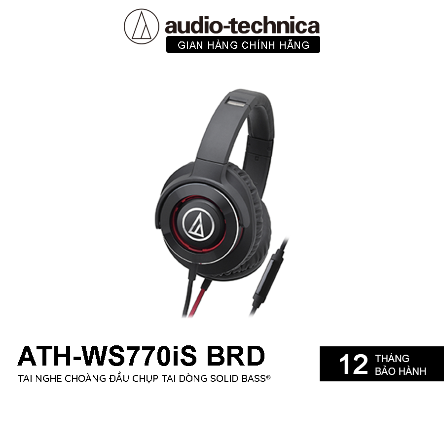 Tai nghe Audio Technica choàng đầu có mic ATH-WS770iS - Hàng Chính Hãng