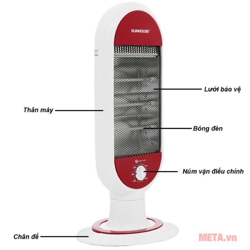 Quạt sưởi sunhouse hồng ngoại 2 bóng - 3 bóng sunhouse shd7016, shd 7013