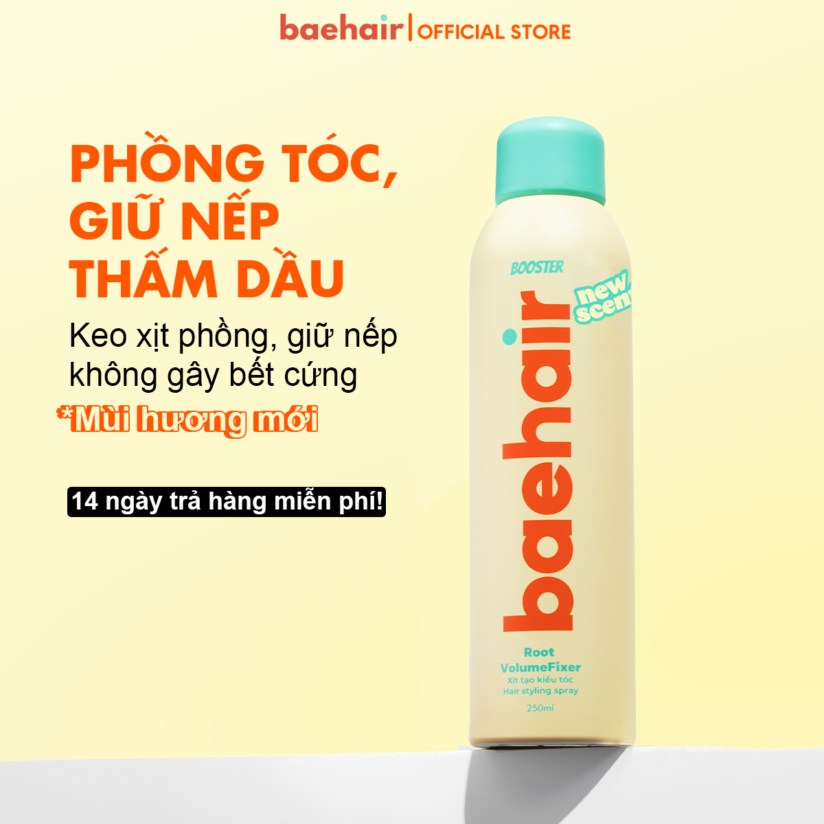Xịt tạo kiểu, xịt phồng tóc không gây cứng, vón cục Baehair Booster