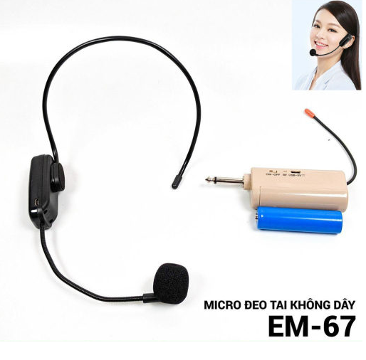 Micro Đeo Tai , Micro Đeo Tai Chuyên Nghiệp , Micro Trợ Giảng , Micro Đeo Tai EM 67 , Micro Thuyết Trình Trợ Giảng Không Dây UHF , Đầu Thu 6.5Mm Chuyên Dùng Cho Loa Mini , Loa Kéo , Máy Trợ Giảng , Thuyết Trình Trực Tuyến , Hội Trường.