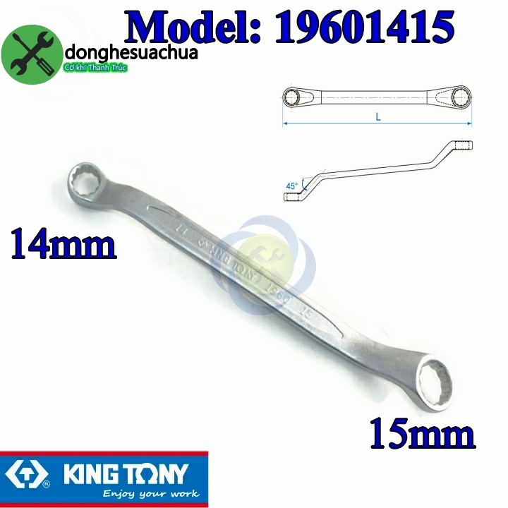 Cờ lê hai đầu tròng 14mm và 15mm kingtony 19601415