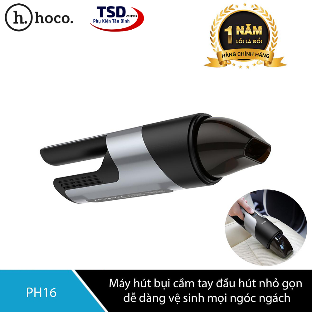 Máy hút bụi cầm tay xe hơi hoco ph16 pin sạc 2000mah nhỏ gọn tiện lợi