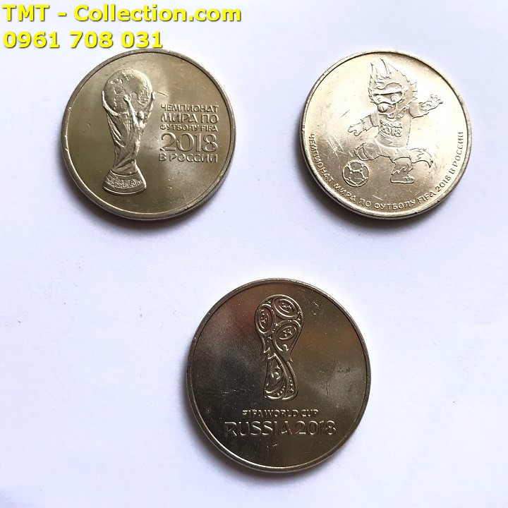 [HCM]Bộ tiền xu kỷ niệm World Cup 2018 Nga gồm 3 đồng xu do chất liệu Niken mạ bạc do nước Nga phát hành để kỉ niệm World Cup 2018 được tổ chức tại đây xu thật 100% Nhiều kích thước-TT000776