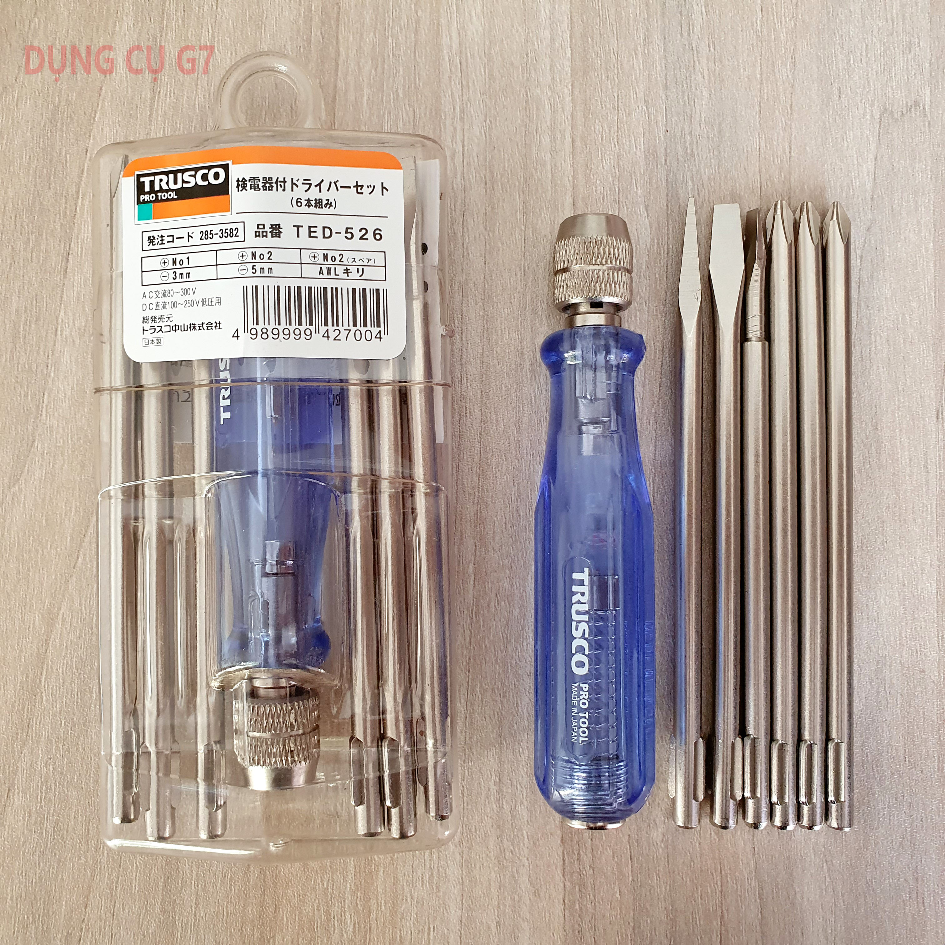 Bút thử điện 6 mũi vít Trusco TED-526 MADE IN JAPAN