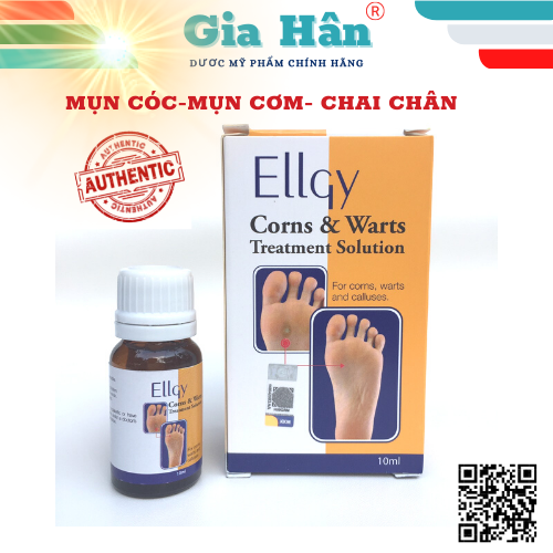 Ellgy Corns & Warts Dung dịch loại sạch mụn cóc, mụn cơm, chai mắt cá chân.