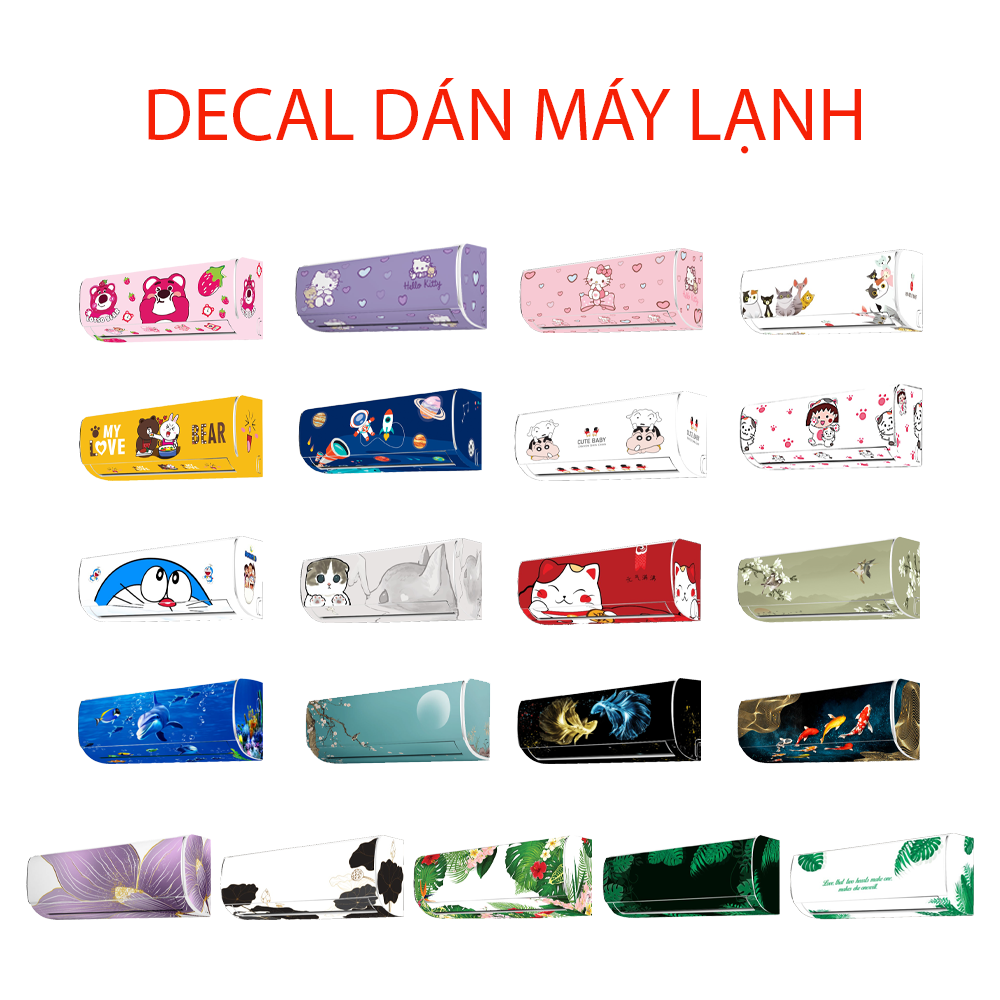 [HCM]DECAL DÁN MÁY LẠNH - Dán full kín 4 mặt - THUTHAODECOR