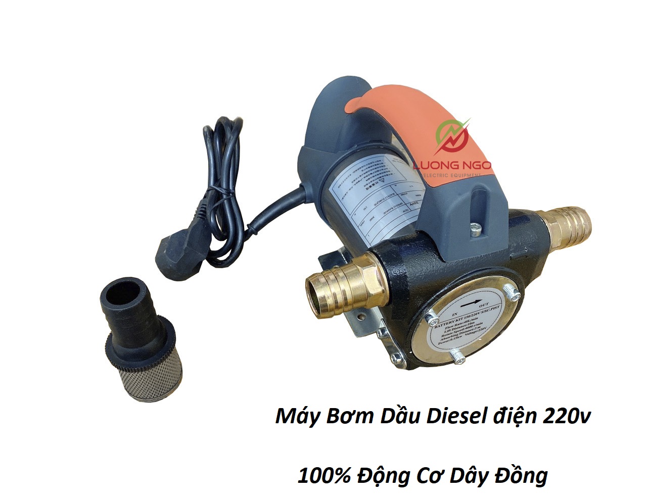 Bơm dầu - nhớt điện 12v-24v - 220v động cơ 100% dây đồng