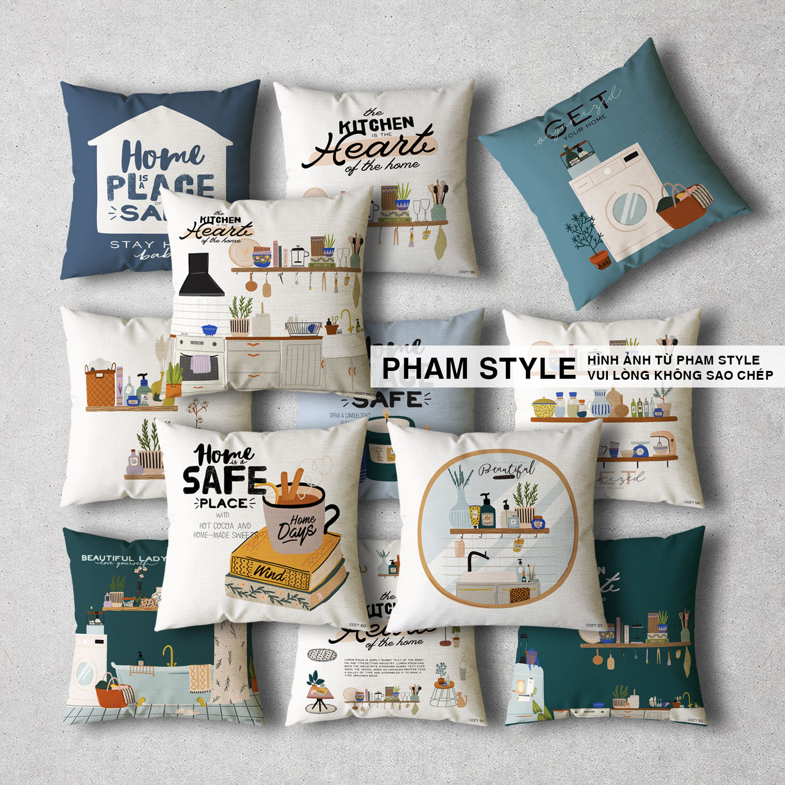 Vỏ gối sofa trang trí cozy home