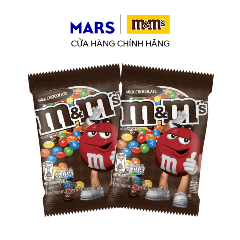 Combo 2 kẹo sô cô la m&m gói 14.5g