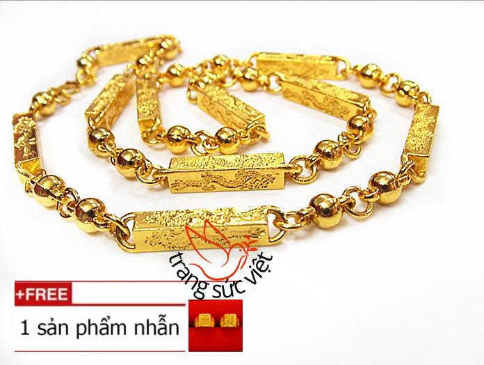 Dây chuyền nam trạm rồng mạ vàng 18k tặng 01 nhẫn 18k