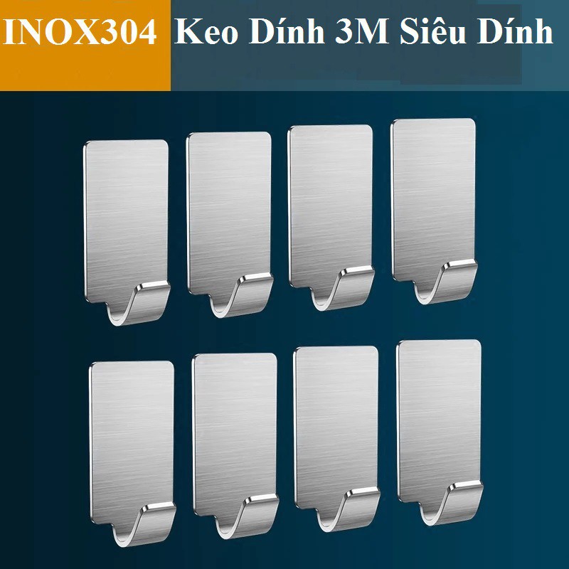 Móc treo đồ móc dán tường hook inox 304 đa năng siêu dính