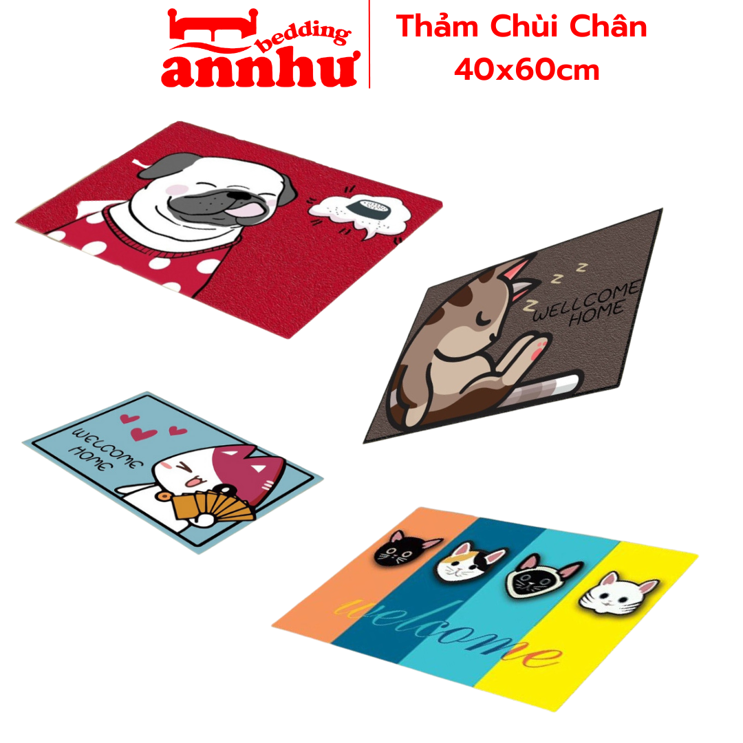 Thảm chùi chân 40x60cm thảm lau chân 3D, tấm trải sàn An Như Bedding