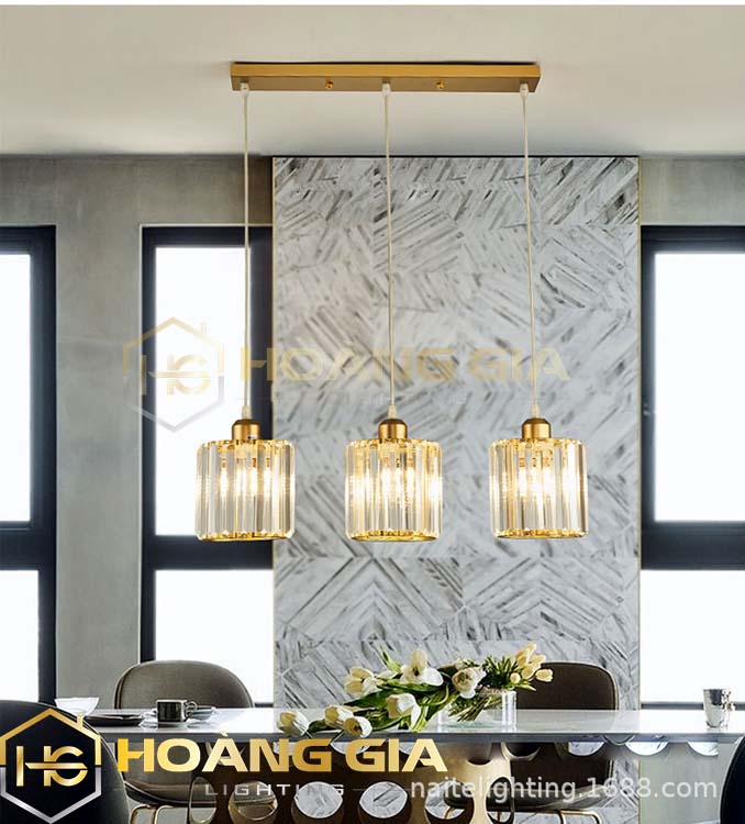Đèn thả trần - đèn thả bàn ăn mina pha lê trang trí hiện đại - kèm bóng led và đế ốp trần