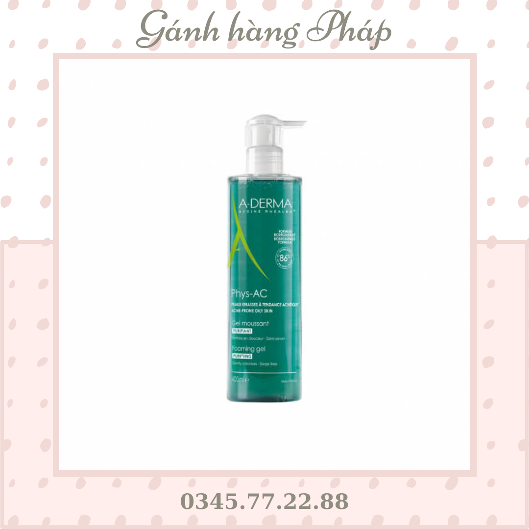 Sữa rửa mặt dịu nhẹ A-derma Purifying Foaming Gel 400ml