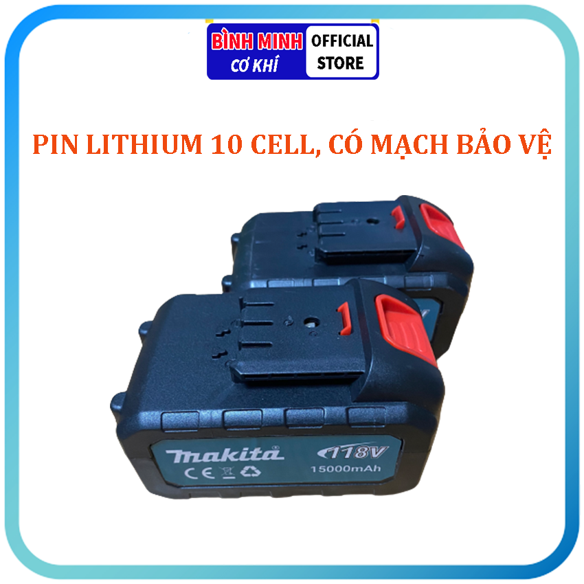 Pin dự phòng máy cắt cỏ cầm tay dùng pin MAKITA 118V, pin khủng công nghệ Nhật, sạc pin nhanh, dung lượng 15000 mAh, tiện lợi