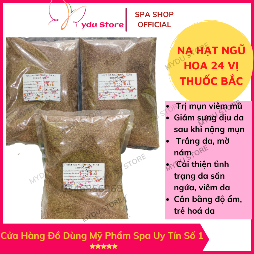 Mặt nạ hạt ngũ hoa 24 vị thuốc bắc trắng da mờ nám trị mụn trị viêm da 1000g