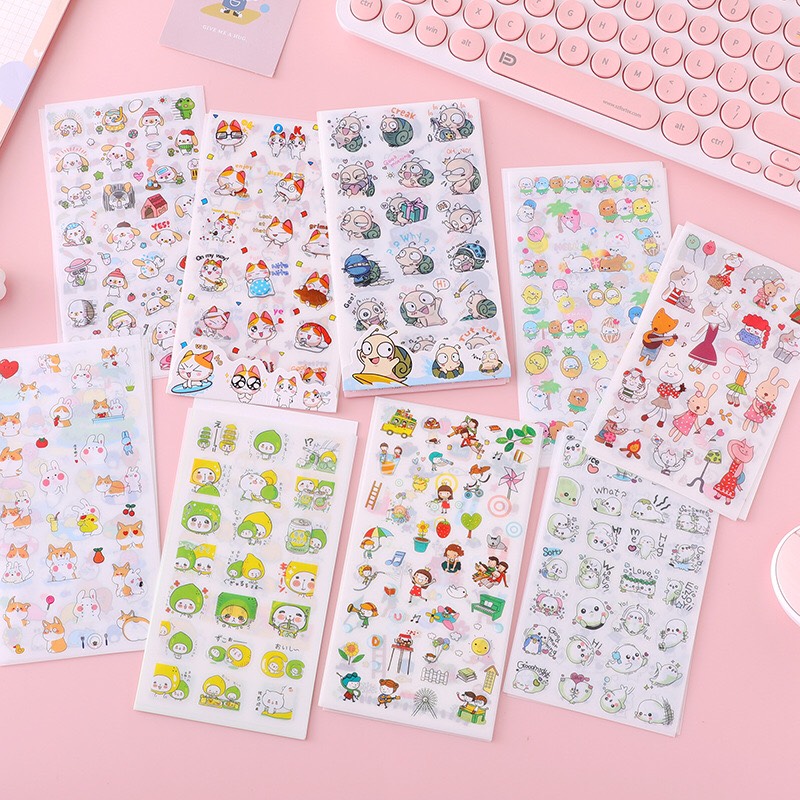 Bộ sticker trang trí 6 miếng - nhiều họa tiết trang trí