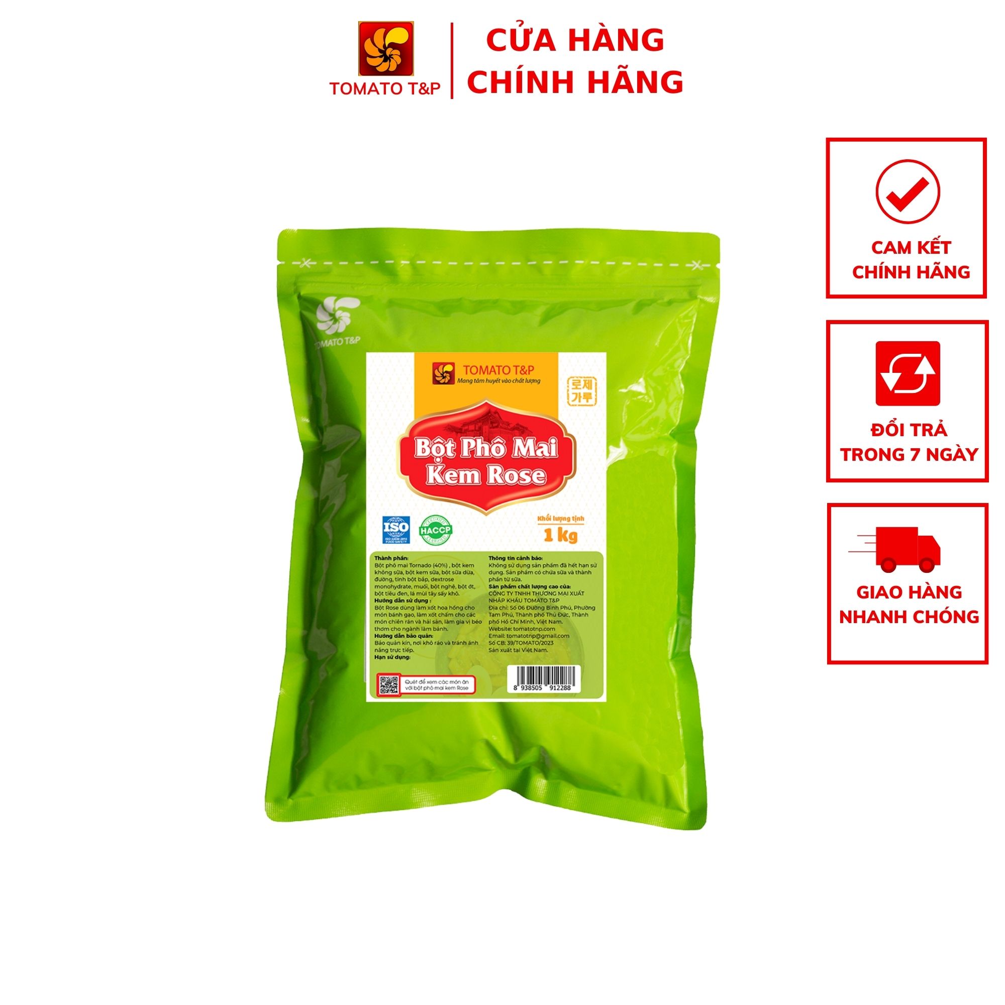 Bột phô mai kem rose gói 1kg - tomato t&p