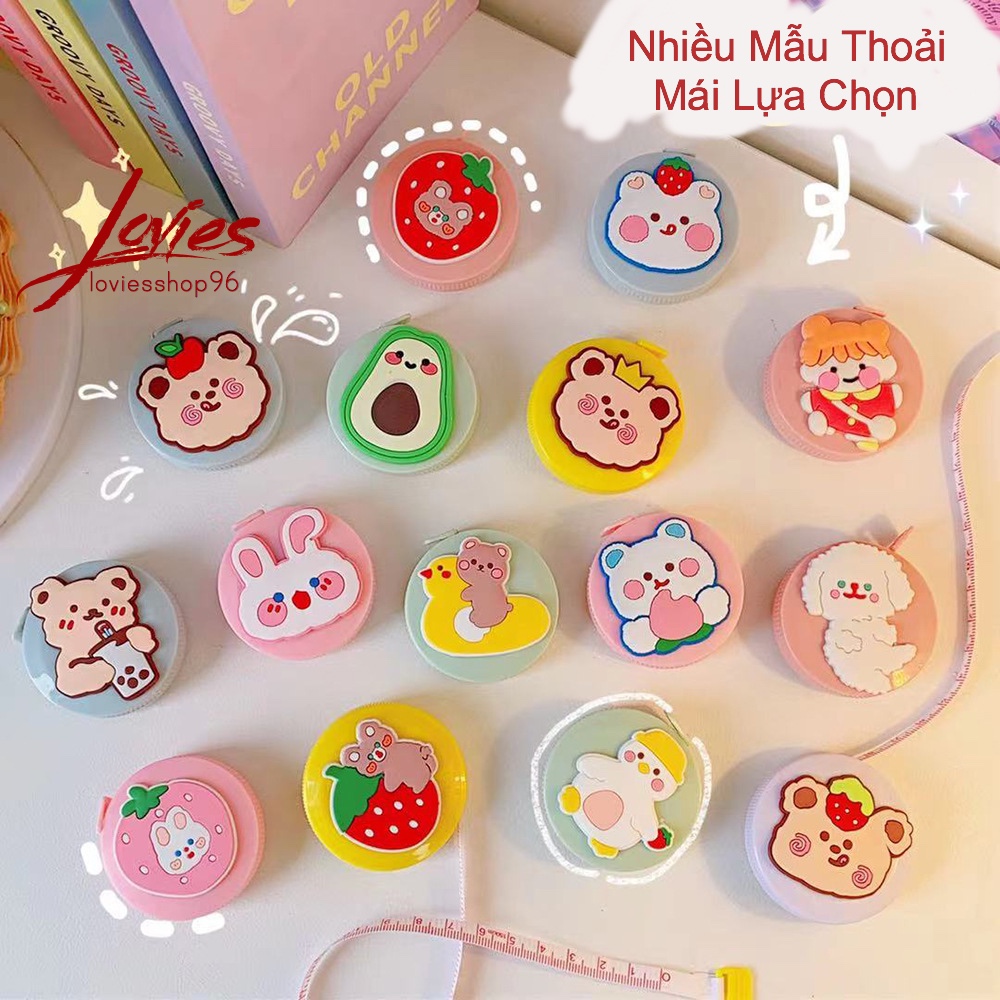 [Được Chọn Mẫu]Thuớc Dây Cuộn Có Nút Bấm Rút Dây Tự Động Nhiều Hình Xinh Xắn