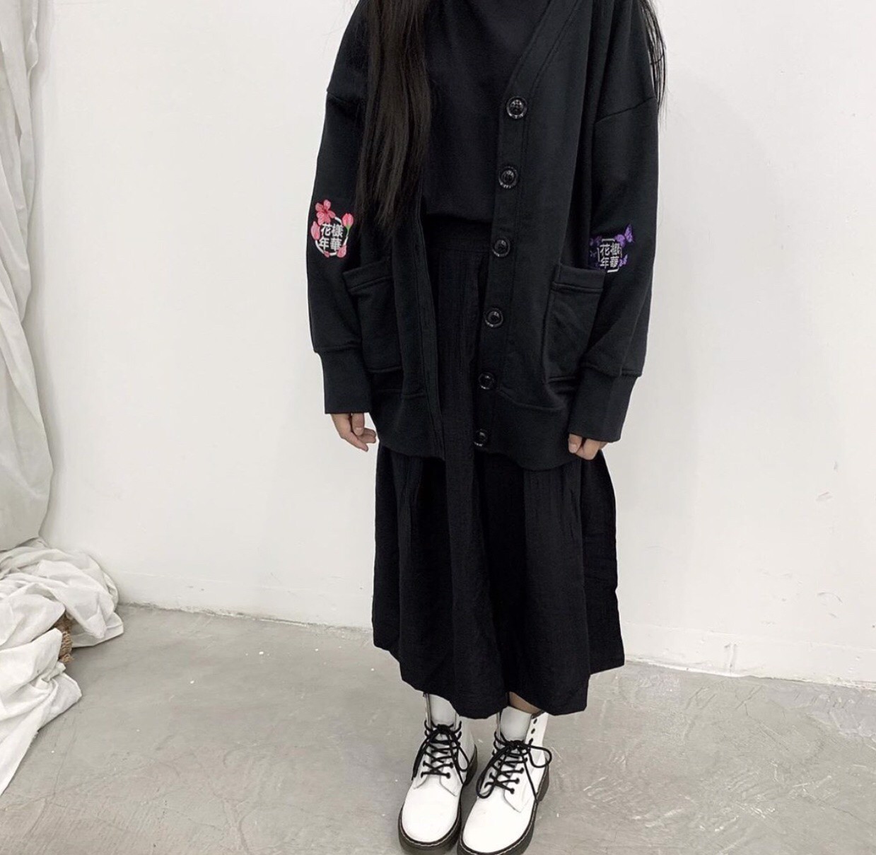 Chân Váy Dài Fusionism Xếp Ly Basic - Màu Đen