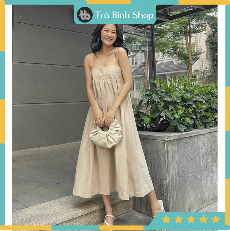 Đầm maxi hai dây ôm ngực sang chảnh Váy 2s dáng suông đi biển